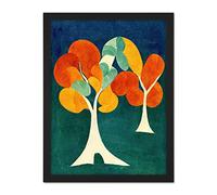Doppelganger33 LTD Minimalistic Henri Matisse Style Autumn Fall Trees Abstract Artwork Framed Wall Art Print 18X24 Inch