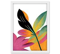 Doppelganger33 LTD Modern Abstract Tropical Vibrant Leaves Botanical Painting Artwork Framed A3 Wall Art Print
