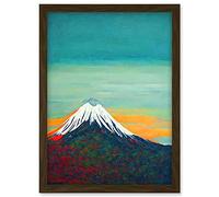 Doppelganger33 LTD Mount Fuji Volcano Peak At Sunrise Artwork Framed A3 Wall Art Print