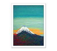 Doppelganger33 LTD Mount Fuji Volcano Peak At Sunrise Artwork Framed Wall Art Print 18X24 Inch