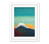 Doppelganger33 LTD Mount Fuji Volcano Peak At Sunrise Artwork Framed Wall Art Print 18X24 Inch
