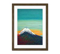 Doppelganger33 LTD Mount Fuji Volcano Peak At Sunrise Artwork Framed Wall Art Print 18X24 Inch