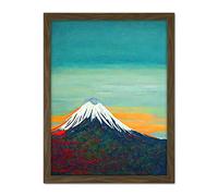 Doppelganger33 LTD Mount Fuji Volcano Peak At Sunrise Artwork Framed Wall Art Print 18X24 Inch