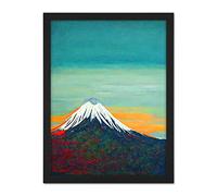 Doppelganger33 LTD Mount Fuji Volcano Peak At Sunrise Artwork Framed Wall Art Print 18X24 Inch