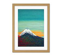 Doppelganger33 LTD Mount Fuji Volcano Peak At Sunrise Artwork Framed Wall Art Print 18X24 Inch