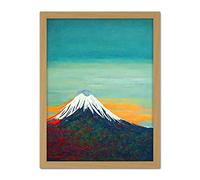 Doppelganger33 LTD Mount Fuji Volcano Peak At Sunrise Artwork Framed Wall Art Print 18X24 Inch