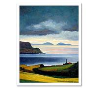 Doppelganger33 LTD Mull Of Kintyre Scotland Artwork Framed Wall Art Print 9X7 Inch