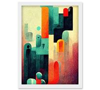 Doppelganger33 LTD My Dream Retro Multi Coloured Abstract Painting Artwork Framed Wall Art Print A4