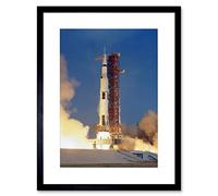 Doppelganger33 LTD NASA Apollo 11 Saturn V Rocket 1969 Launch Moon MIssion Photo Artwork Framed Wall Art Print 9X7 Inch