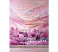 Doppelganger33 LTD New Age Mystical Pink Quartz Crystal Landscape Mountains Large Wall Art Poster Print Thick Paper 18X24 Inch