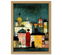 Doppelganger33 LTD Onlooker Quirky Colourful Street Scene Artwork Framed A3 Wall Art Print