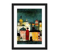 Doppelganger33 LTD Onlooker Quirky Colourful Street Scene Artwork Framed Wall Art Print 18X24 Inch