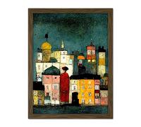 Doppelganger33 LTD Onlooker Quirky Colourful Street Scene Artwork Framed Wall Art Print 18X24 Inch