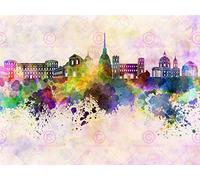 Doppelganger33 LTD Painting Illustration Cityscape Paint Splash Skyline Turin Canvas Art Print
