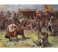Doppelganger33 LTD Painting Landscape Medieval Ajdukiewicz Jousting Canvas Art Print