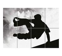 Doppelganger33 LTD Parkour Free Running Black and White XL Giant Panel Poster Art Print (8 Sections)