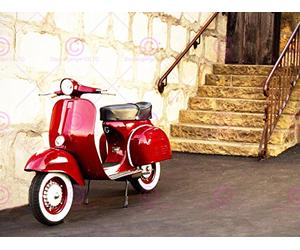 Doppelganger33 LTD Photography Transport Vintage Moped Scooter Mods Red Cool Canvas Art Print
