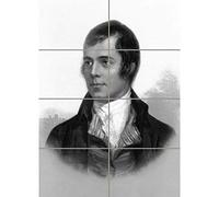 Doppelganger33 LTD Portrait Of Robert Burns Poster Scottish Black and White XL Giant Panel Poster Art Print (8 Sections)