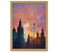 Doppelganger33 LTD Prague Abstract City Scene Colourful Artwork Framed A3 Wall Art Print