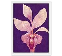 Doppelganger33 LTD Purple Orchid Plum Pink Artwork Framed Wall Art Print A4