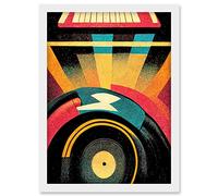 Doppelganger33 LTD Retro Record Player DJ Decks Turntable Abstract Print Artwork Framed A3 Wall Art Print