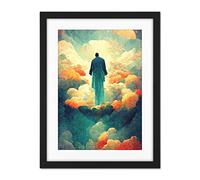 Doppelganger33 LTD Saint Peter Heaven Modern Christian Art God Jesus Artwork Framed Wall Art Print 18X24 Inch