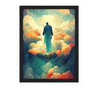 Doppelganger33 LTD Saint Peter Heaven Modern Christian Art God Jesus Artwork Framed Wall Art Print 18X24 Inch