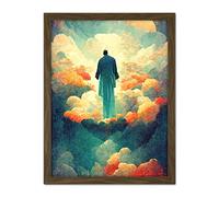 Doppelganger33 LTD Saint Peter Heaven Modern Christian Art God Jesus Artwork Framed Wall Art Print 18X24 Inch