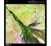 Doppelganger33 LTD Science Map Satellite Okavango River Delta Botswana Replica Poster Print