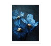 Doppelganger33 LTD Simple Elegant Cornflower Artwork Framed Wall Art Print 18X24 Inch