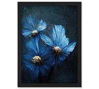 Doppelganger33 LTD Simple Elegant Cornflower Artwork Framed Wall Art Print A4