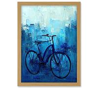 Doppelganger33 LTD Single Blue Bicycle Modern Artwork Framed A3 Wall Art Print