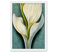 Doppelganger33 LTD Single White Calla Lily Flower Petal Detail Artwork Framed A3 Wall Art Print