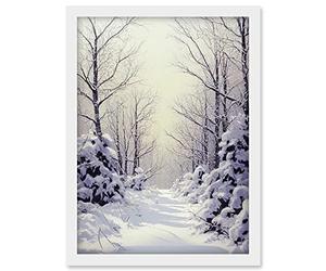 Doppelganger33 LTD Snowed In Again Winter Tranquil Landscape Artwork Framed A3 Wall Art Print