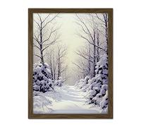 Doppelganger33 LTD Snowed In Again Winter Tranquil Landscape Artwork Framed Wall Art Print 18X24 Inch