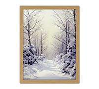 Doppelganger33 LTD Snowed In Again Winter Tranquil Landscape Artwork Framed Wall Art Print 18X24 Inch