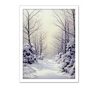 Doppelganger33 LTD Snowed In Again Winter Tranquil Landscape Artwork Framed Wall Art Print 18X24 Inch