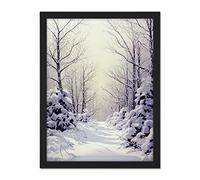 Doppelganger33 LTD Snowed In Again Winter Tranquil Landscape Artwork Framed Wall Art Print 18X24 Inch