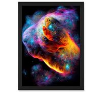 Doppelganger33 LTD Space Nebula Vibrant Rainbow Spectrum Artwork Framed Wall Art Print A4