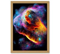 Doppelganger33 LTD Space Nebula Vibrant Rainbow Spectrum Artwork Framed Wall Art Print A4