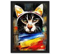 Doppelganger33 LTD Street Cat Third Eye Psy-Fi Portrait Artwork Framed A3 Wall Art Print