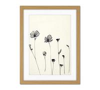 Doppelganger33 LTD Stylish Minimalist Flower Illustration Line Drawing with Black Ink Artwork Framed Wall Art Print 18X24 inch