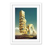 Doppelganger33 LTD Surrealism Modern Architecture Palace Artwork Framed Wall Art Print 18X24 Inch