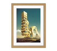 Doppelganger33 LTD Surrealism Modern Architecture Palace Artwork Framed Wall Art Print 18X24 Inch