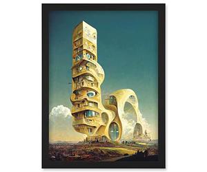 Doppelganger33 LTD Surrealism Modern Architecture Palace Artwork Framed Wall Art Print A4