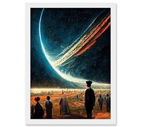 Doppelganger33 LTD The Collision Sci Fi Fantasy Space Artwork Framed Wall Art Print A4