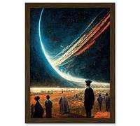 Doppelganger33 LTD The Collision Sci Fi Fantasy Space Artwork Framed Wall Art Print A4