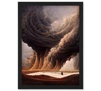 Doppelganger33 LTD The Desert Storm Illustration Surreal Sci-Fi Artwork Framed Wall Art Print A4