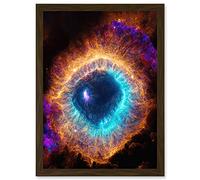 Doppelganger33 LTD The Eye Of God Photorealistic Vibrant Luminescent Space Nebula Artwork Framed A3 Wall Art Print