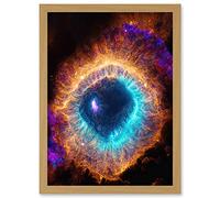 Doppelganger33 LTD The Eye Of God Photorealistic Vibrant Luminescent Space Nebula Artwork Framed Wall Art Print A4